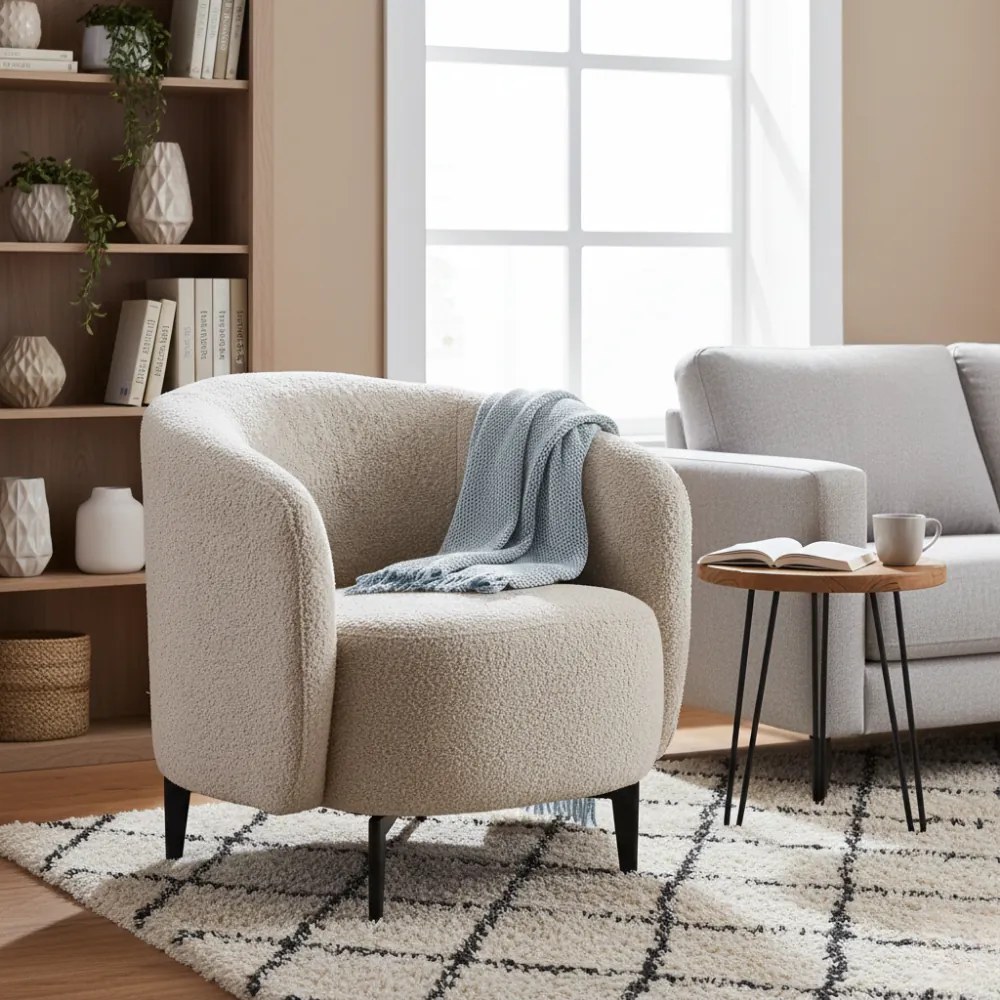 Fotel, bézs/fekete, PRESO