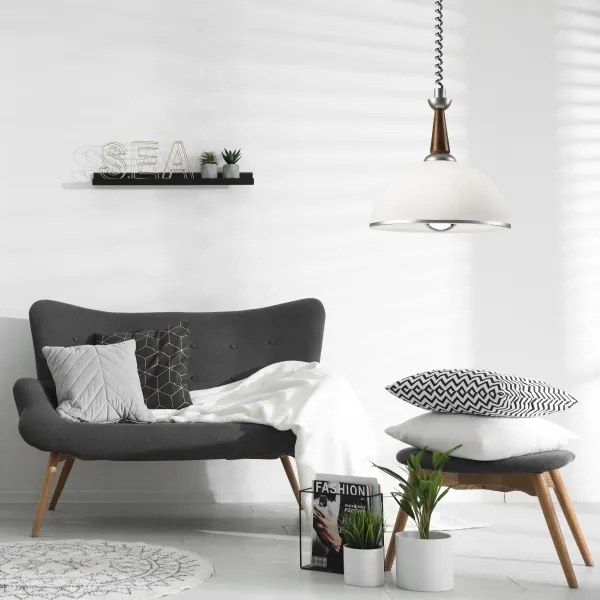 Lehúzható CHIARA csillár 1xE27/60W/230V ezüst/bükk