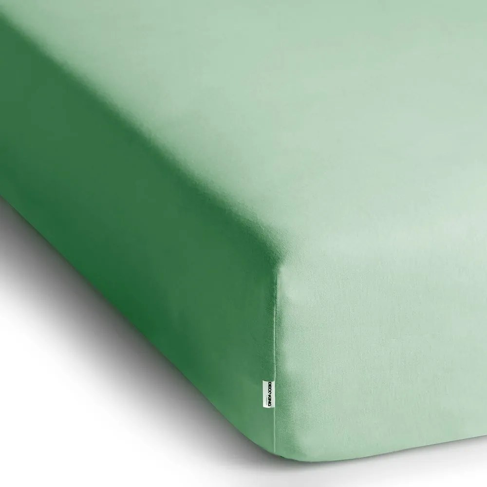 Világoszöld gumis jersey lepedő 180x200 cm Amber – Restilo