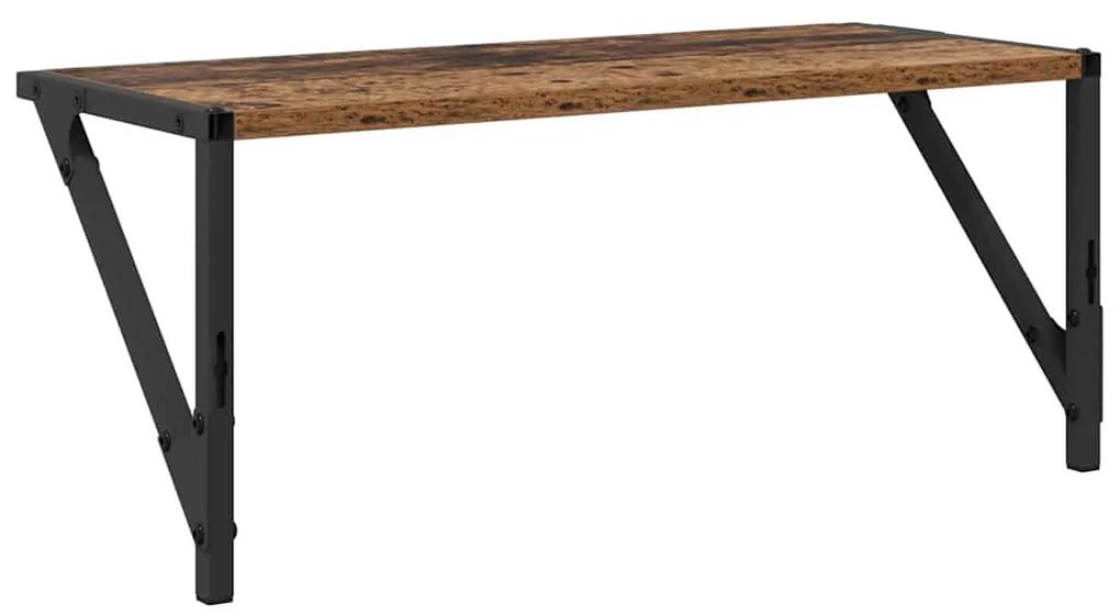 Falpolcok polcokkal 2 pcs Öreg fa 60 x 25 x 25,5 cm Faanyag