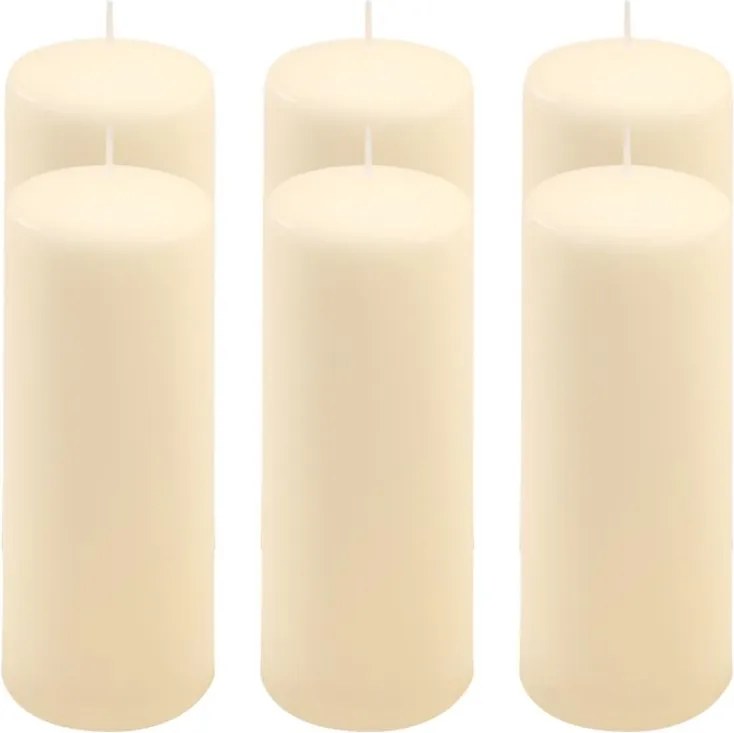 Gyertya készlet 20 cm Ø 7,5 cm 6 db krém
