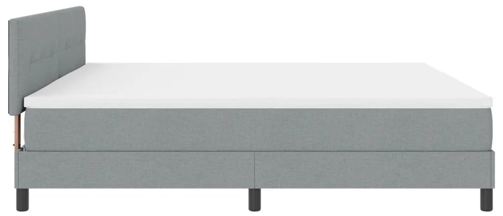 vidaXL Boxspring Ágy Mattal & LED Fénnyel Szürke 200x200 cm Szövet