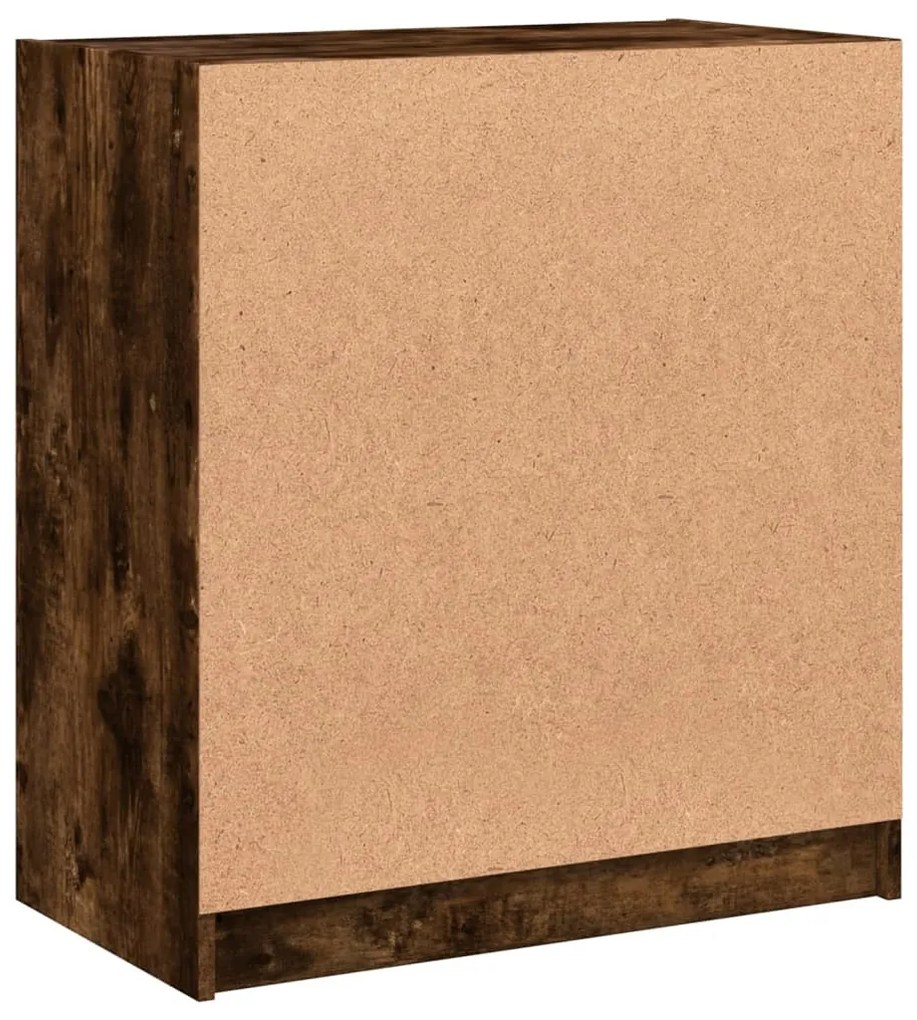 füstös tölgy színű kisszekrény üvegajtókkal 68 x 37 x 75,5 cm