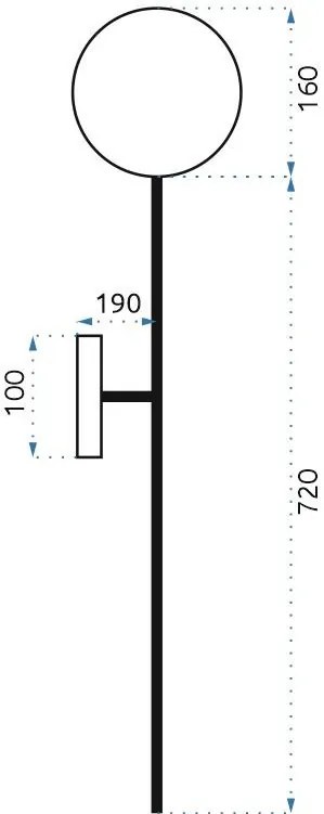 Szerszámlámpa - Modern fali lámpa 90cm APP581-1W 1xE27 60W, fekete, OSW-08761