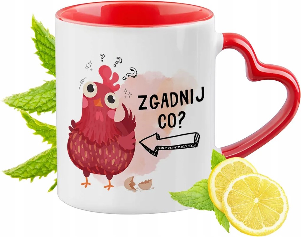 Vicces Piros Bögre Szív Alakú Füllel Ajándék