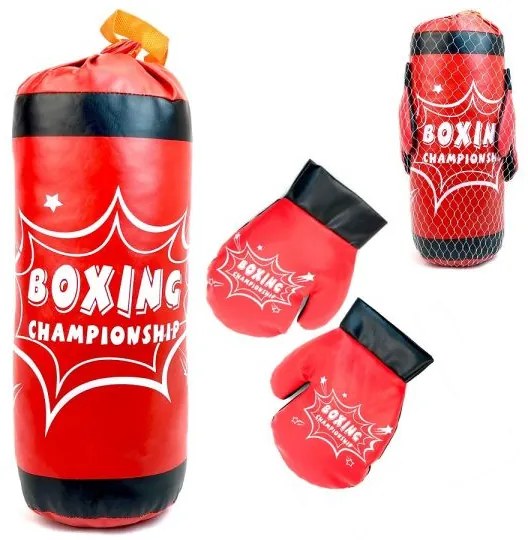 Felakasztható Boxzsák Boxkesztűvel Gyerekeknek – piros – 50x21x21 cm
