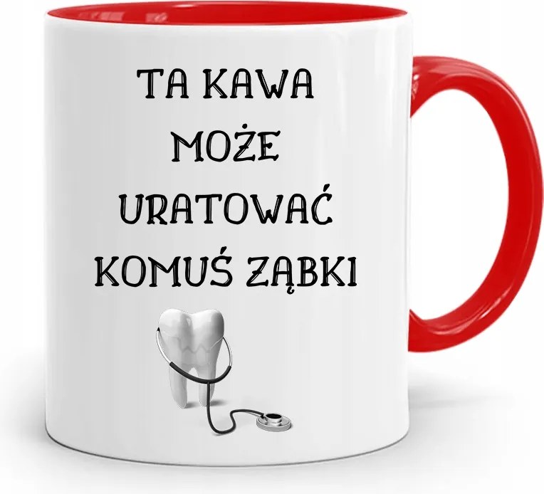 Bögre Piros Fogorvos Ajándék Mentse Meg A Fogakat fényképes nyomtatással