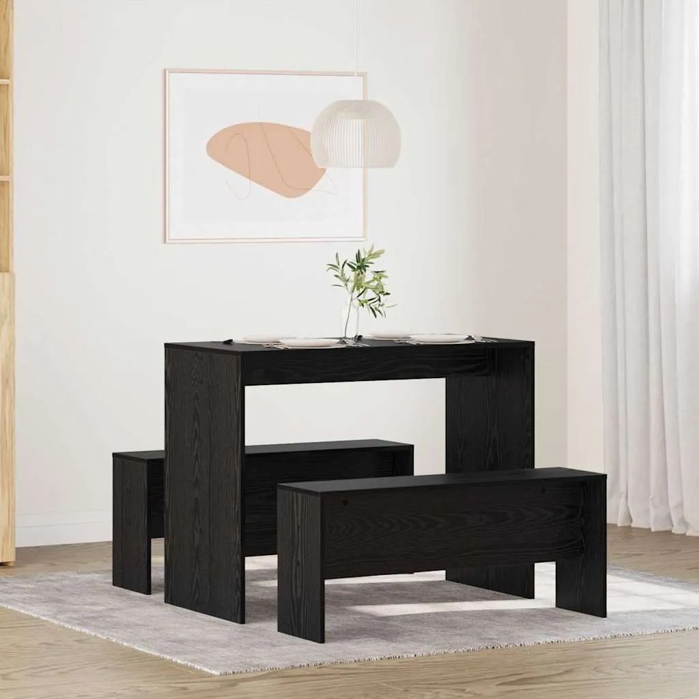 Étkezőgarnitúra 2 pcs Musta tammi 97 x 47 x 75 cm Faanyag