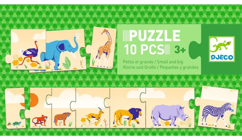 Sorozatkirakó puzzle - Kicsi és nagy, 10 db-os - Smal and big