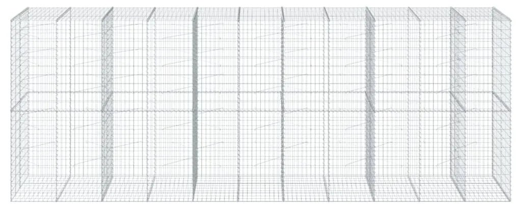 horganyzott vas gabion kosár fedéllel 550 x 100 x 200 cm