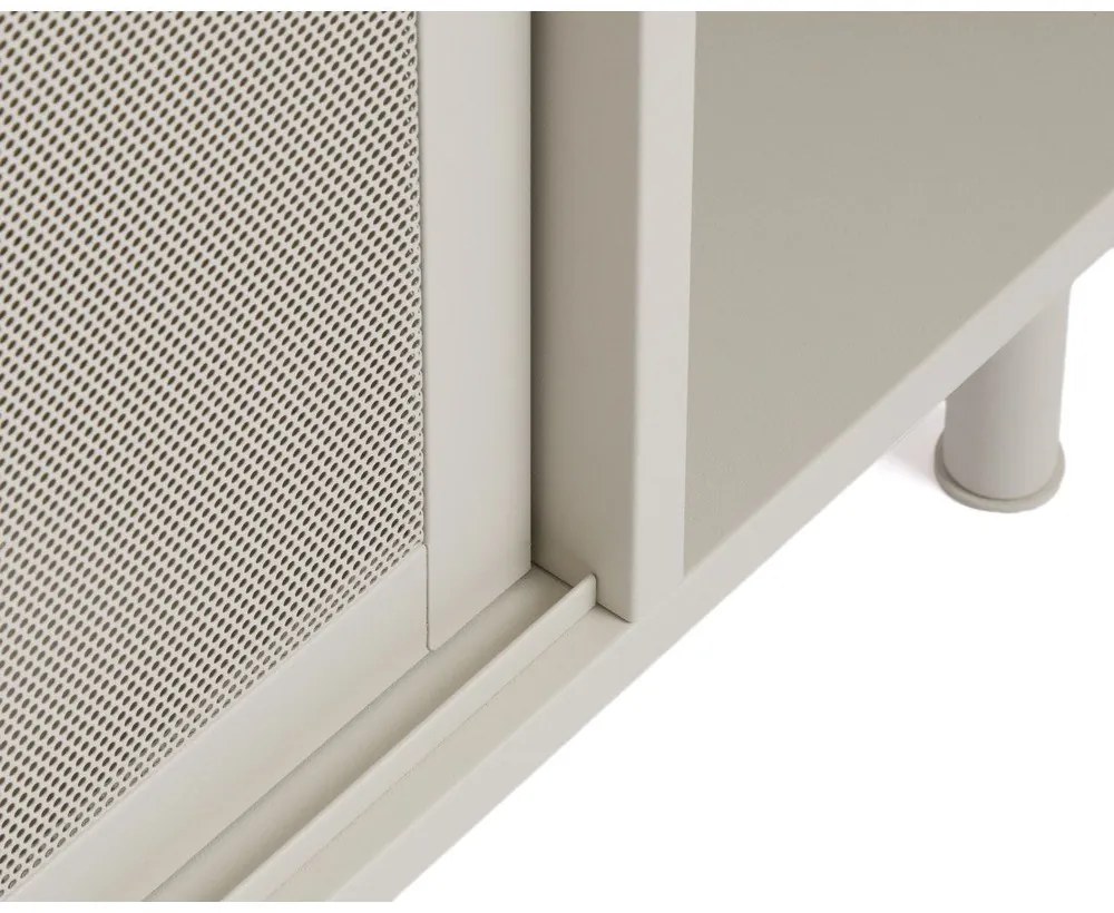 Szürke fém komód tolóajtóval 160x75x47 cm Veep – Unique Furniture