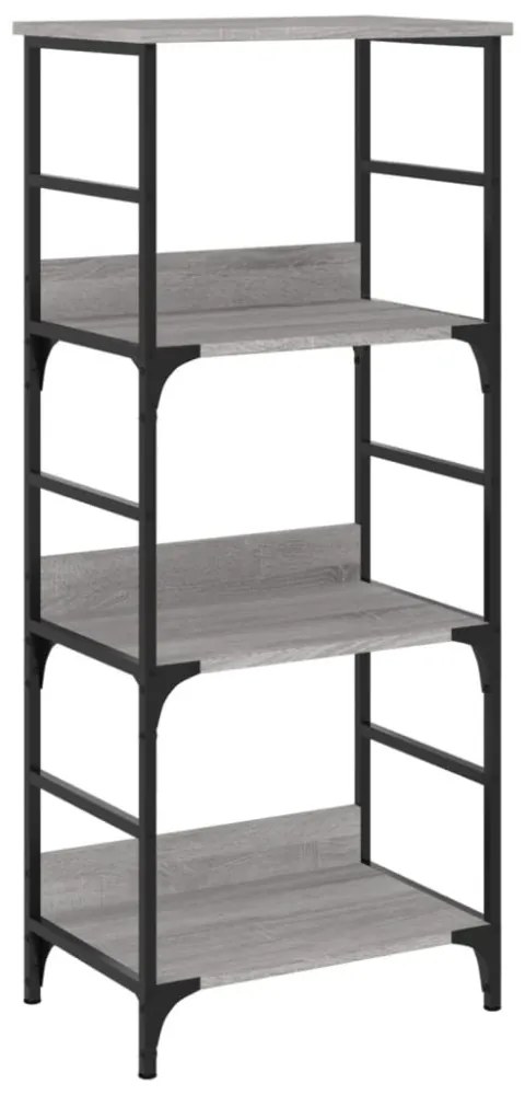 szürke sonoma színű szerelt fa könyvespolc 50 x 33 x 117,5 cm
