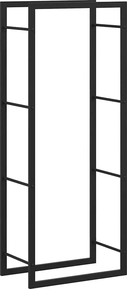 vidaXL fekete acél tűzifatároló állvány 50x28x132 cm