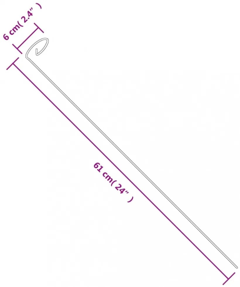 20 db sötétzöld acél kerti növénykaró 61 cm