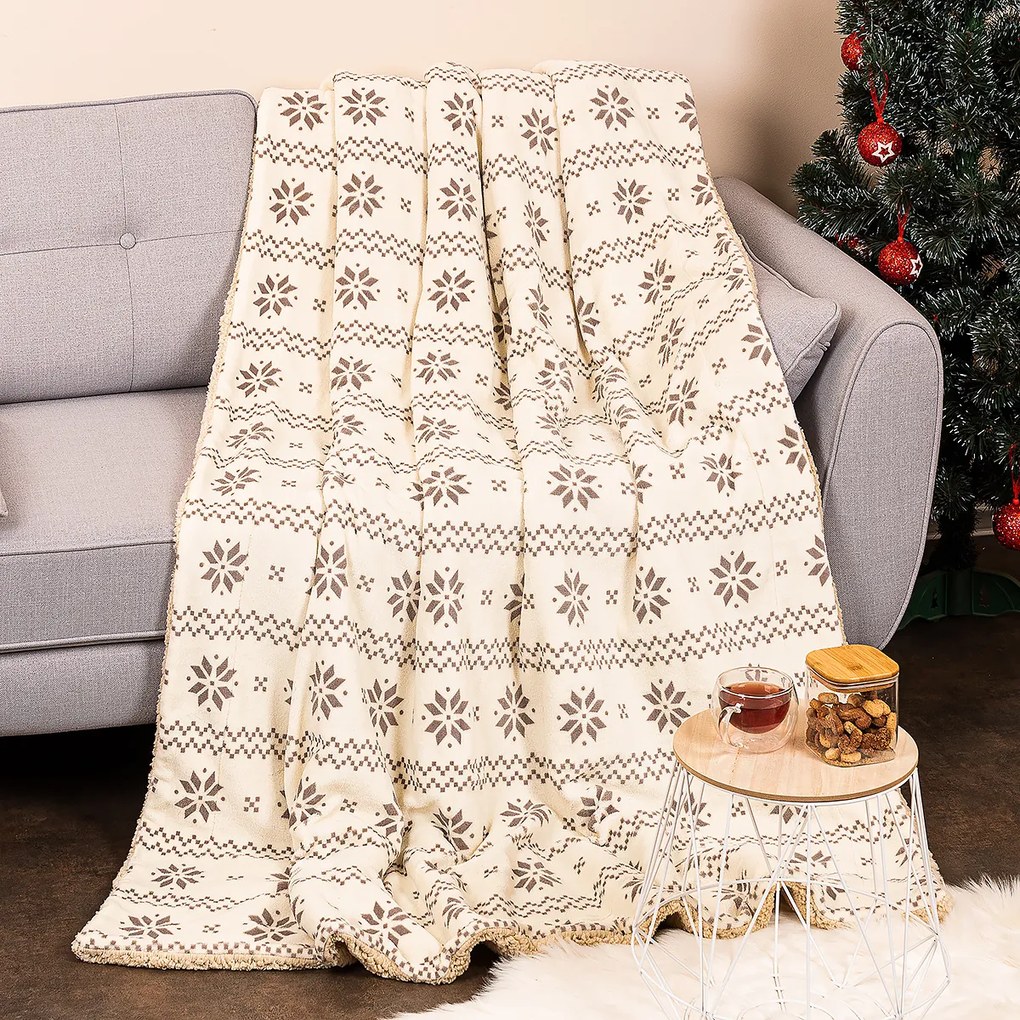 4Home Nordic gyapjú hatású pléd bézs, 150 x 200 cm