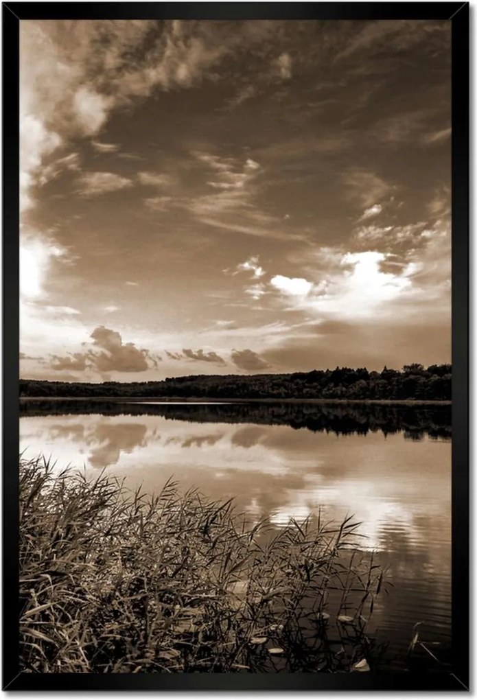Poszterek keretben 40x60 Sephia Tájkép Tó