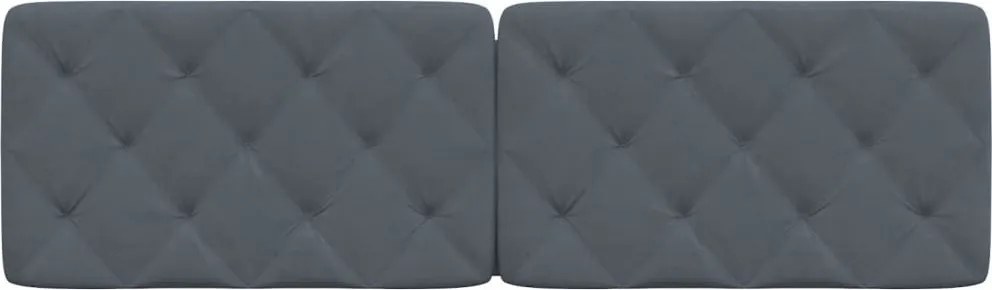 sötétszürke bársony fejtámla párna 152 cm