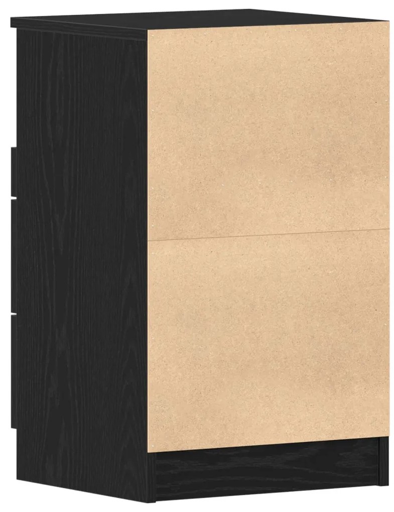 Éjjeli szekrények 2 db Fekete tölgy 40x35x65 cm Mérnöki fa