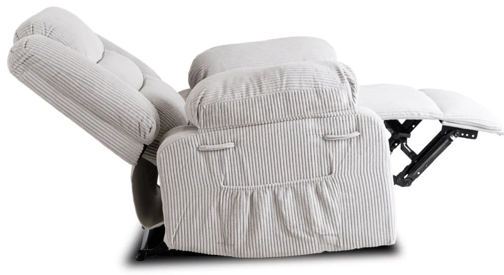 Modern Relaxfotel Szürke Kordbársony Kárpittal. ARTURO