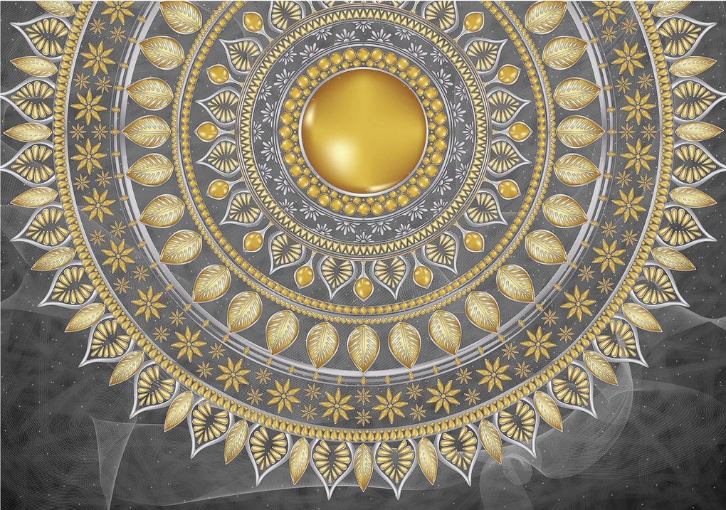 Fotótapéta Arany absztrakt szürke alapon geometria dísz 368x254 +ragasztó