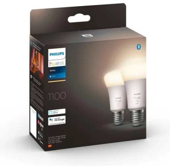 KÉSZLET 2x LED Dimmelhető izzó Philips Hue WHITE E27/9,5W/230V 2700K