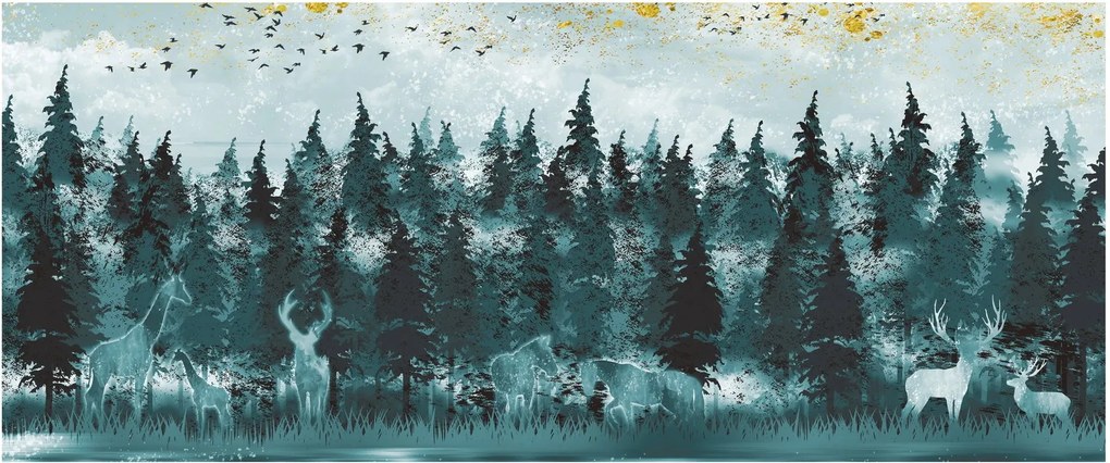 Kép - Állatok az erdőben (120x50 cm)