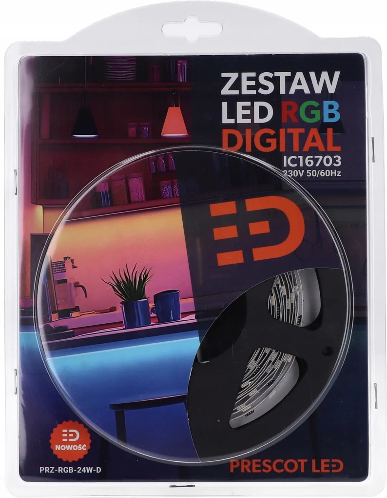 Komplett szett 5m-es digitális Rgb Led szalaggal, tápegységgel és vezérlővel