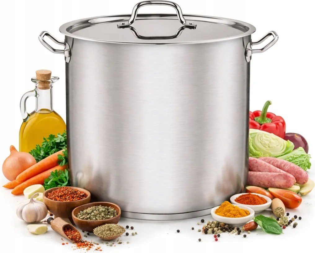 Hagyományos fazék 16.5L Acél Fedéllel Gasztronómiai Indukciós Gáz