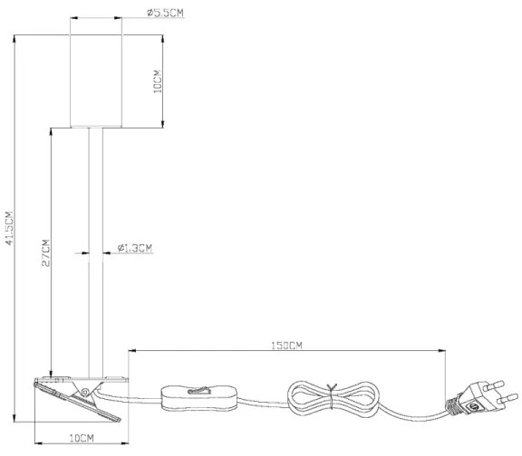Globo 57911KG - Rugalmas lámpa klipszel ROBBY 1xGU10/25W/230V szürke/barna