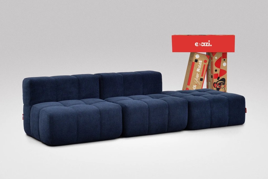 3 Teiliges Modulares Sofa – Blau