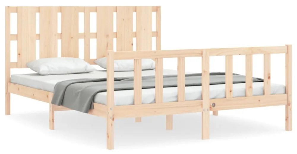 tömör fa ágykeret fejtámlával King Size