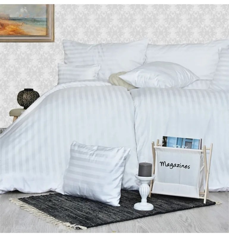 EMI fehér damaszt ágyneműhuzat, Egyedi varrás - kérjük, a megjegyzés rovatban tüntesse fel a párna méreteit