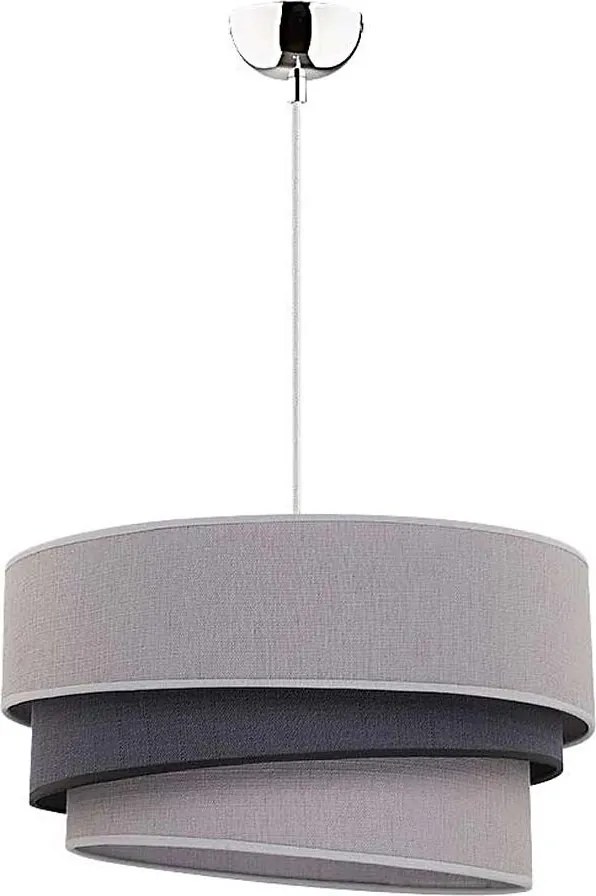 Duolla - Csillár zsinóron TRIO 1xE27/40W/230V átm. 45 cm szürke/fekete