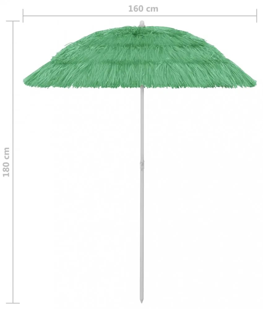 zöld hawaii stílusú strandnapernyő 180 cm