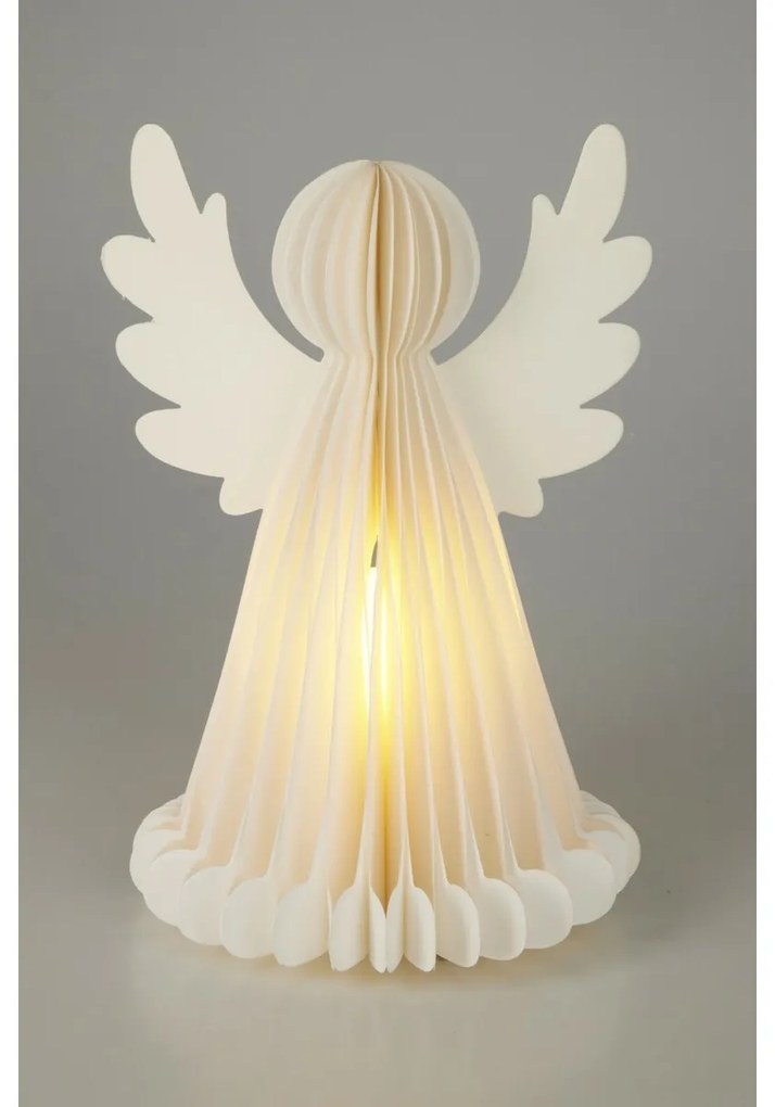 Világító karácsonyi dekoráció Angyal, 28 cm, 6LED, elemes, időzítővel