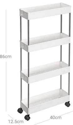 MARGE görgős tárolókocsi, fehér