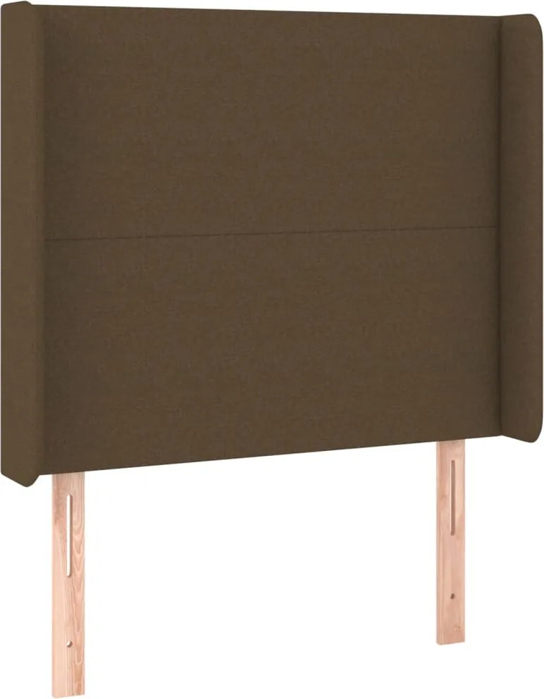 vidaXL sötétbarna szövet fejtámla szárnyakkal 103x16x118/128 cm