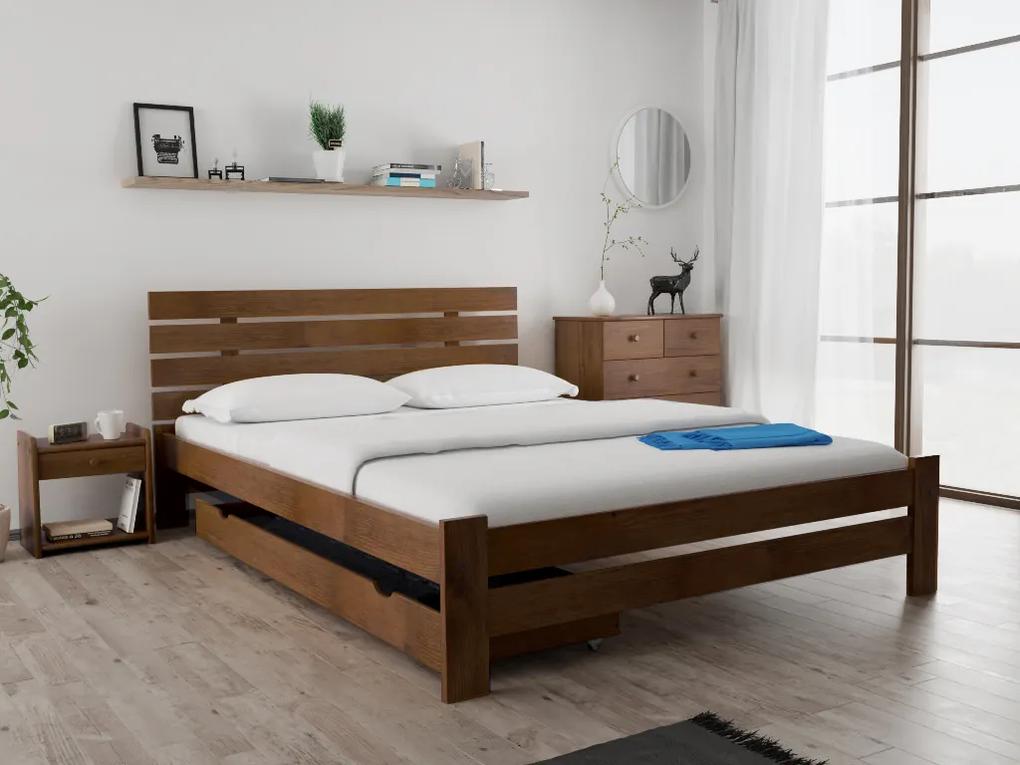 PARIS magasított ágy 120 x 200 cm, tölgyfa Ágyrács: Lamellás ágyrács, Matrac: Somnia 17 cm matrac