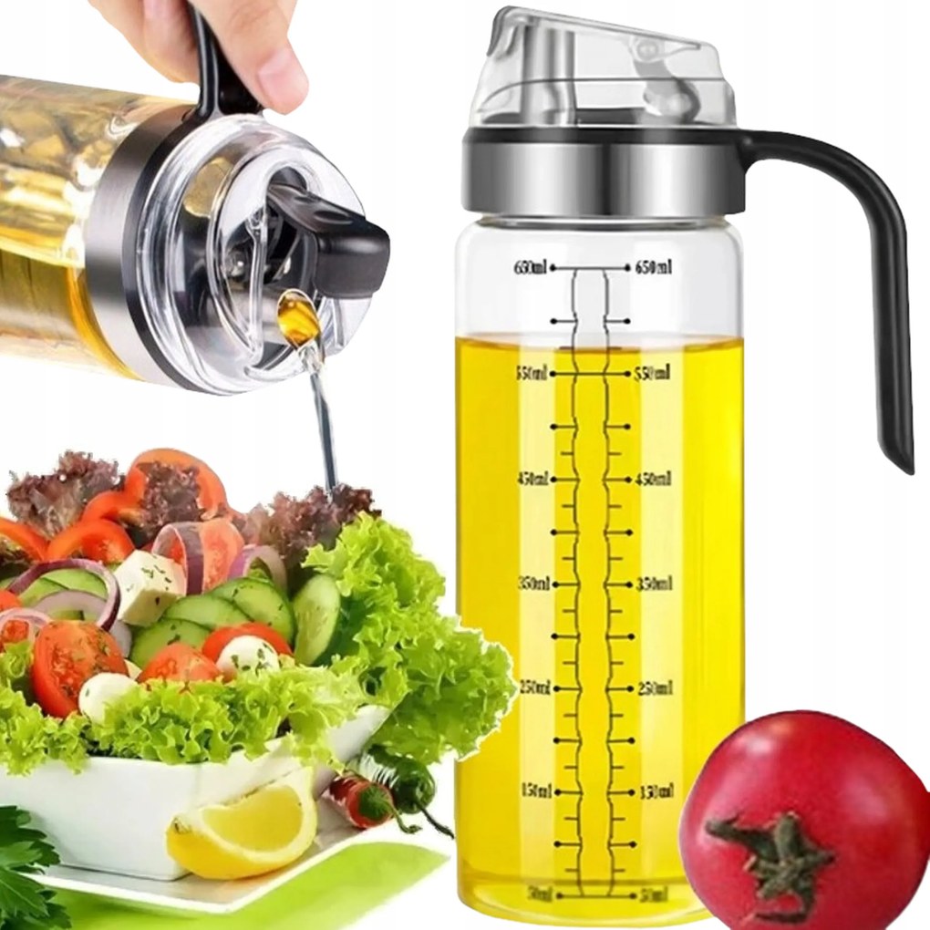 Adagoló Palack Olaj Tartály Olíva Ecet Méz Fűszer Mérőpohár 500ml