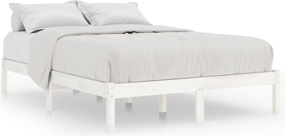 vidaXL Super King fehér tömör fa ágykeret 180 x 200 cm