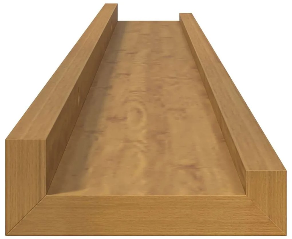 vidaXL Falpolc polcokkal tárolóval 4 pcs Bézs 80 x 9 x 3 cm Faanyag