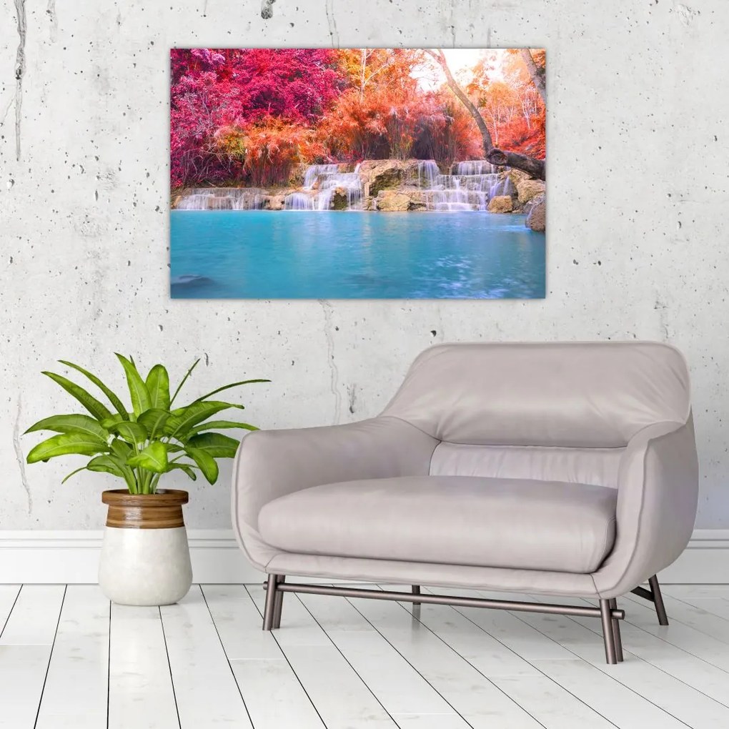 Türkiz lagúna, Laosz, Tat Kuang Si képe (90x60 cm)