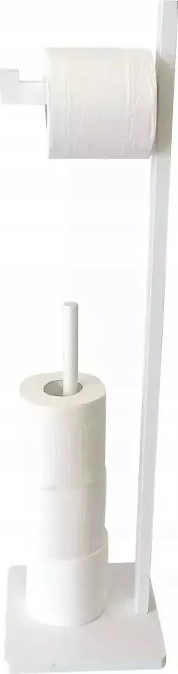 WC-papír tartó állvány fából, fehér Kinghoff tartóval