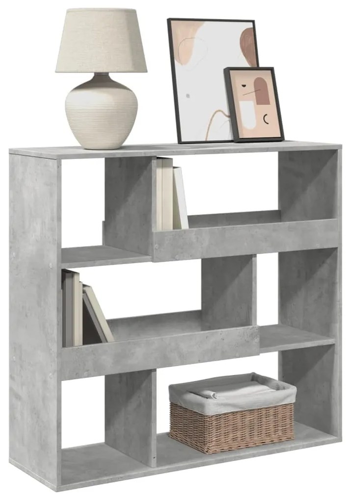 betonszürke szerelt fa térelválasztó 100 x 33 x 94,5 cm