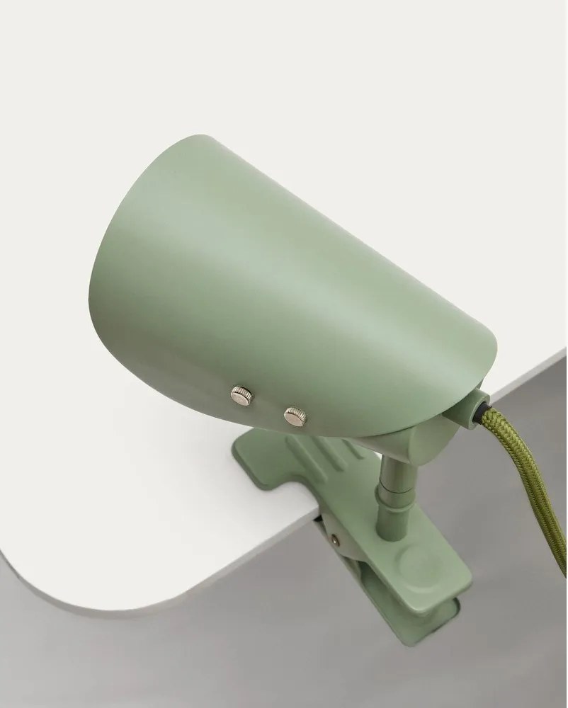 Zöld fém asztali lámpa csiptetővel (magasság 16 cm) Jula – Kave Home