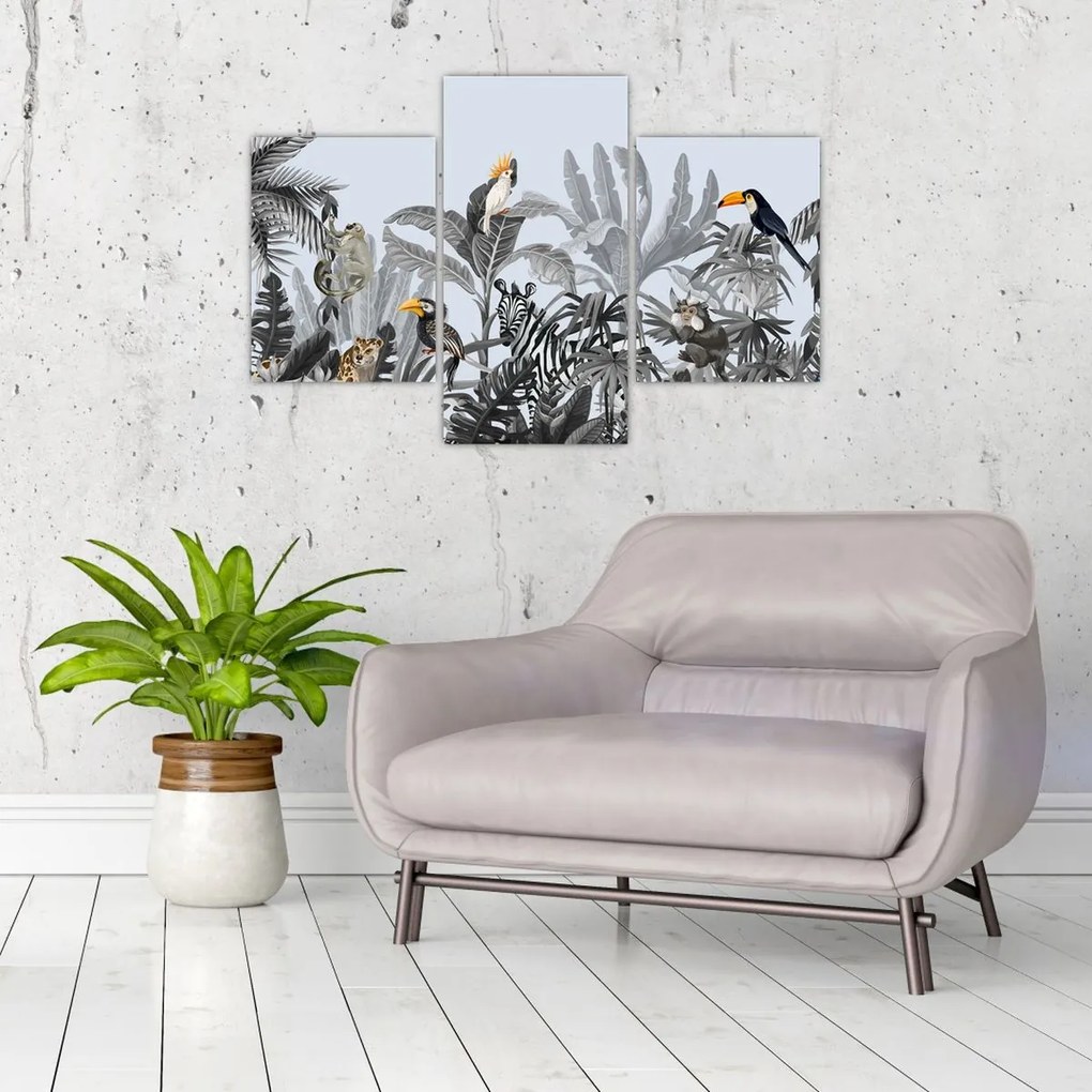 Kép - Illusztrált dzsungel (90x60 cm)