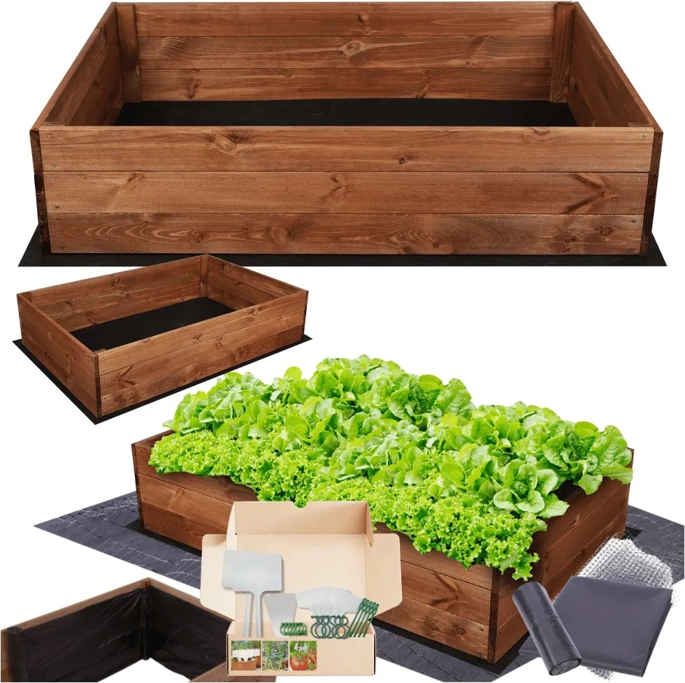 Magasított ágyás impregnáló zöldséges láda virágtartó 27x100x60