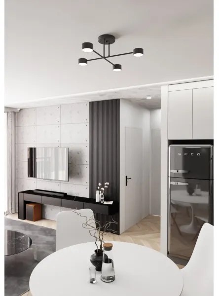 Felületre szerelhető csillár HALO 4xGX53/10W/230V fekete