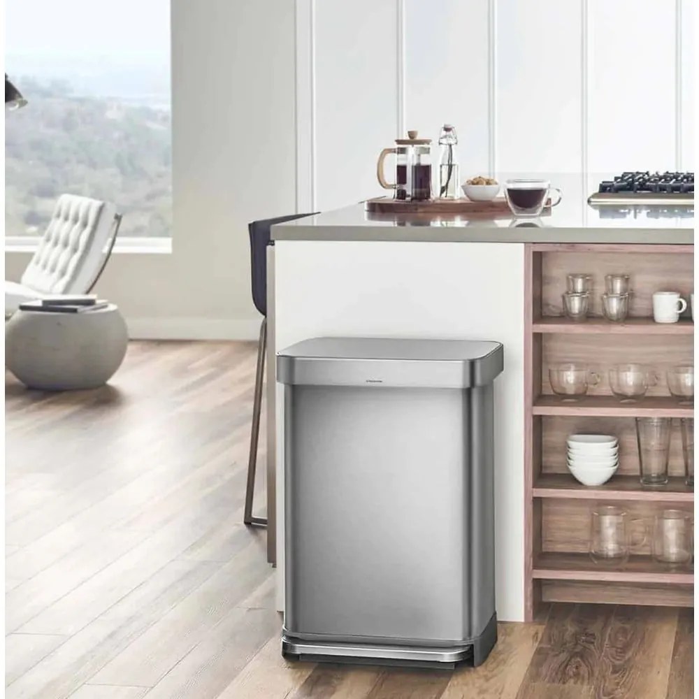 Acél pedálos szemetes 55 l - simplehuman
