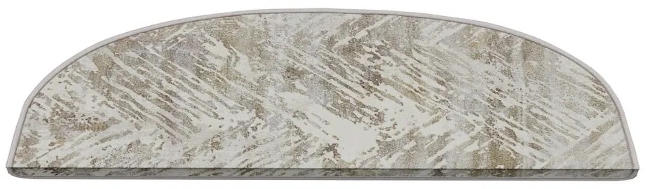 Krémszínű lépcsőszőnyeg szett 16 db-os 20x65 cm Abstract – Vitaus
